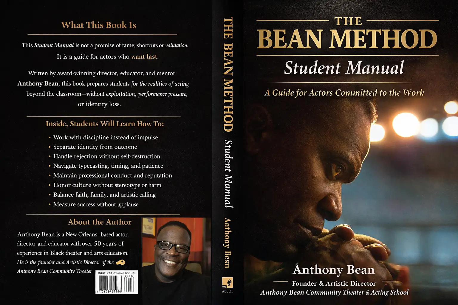 Book cover: student manual with pensive man